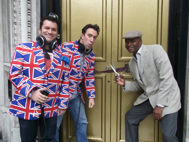 Kris Akabusi cuts the ribbon for Absolute Radio