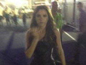 Victoria Beckham looking "overwhelmed" after coming off stage from Olympic closing ceremony