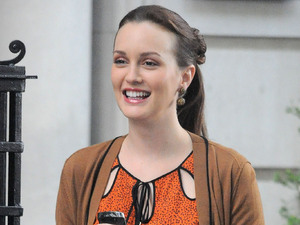 Leighton Meester on the set of 'Gossip Girl' in New York.