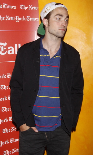 Robert Pattinson is photographed with his zipper open during a TimesTalks Presents event, New York City, USA - 15.08.12