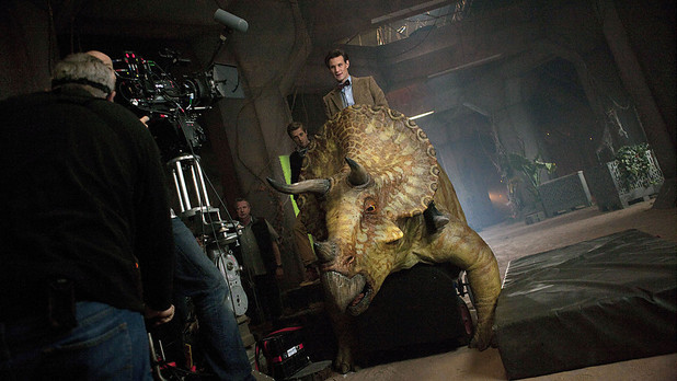 The Doctor and a dinosaur