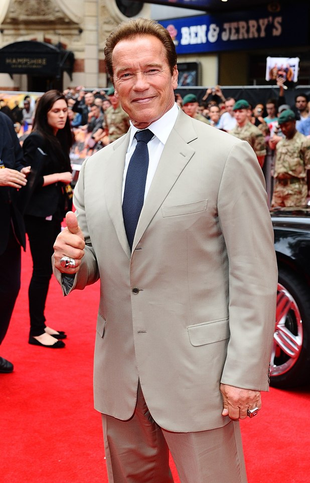 Arnold Schwarzenegger arriving for the UK Premiere of The Expendables 2, at the Empire Cinema, Leicester Square, London.