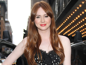 Karen Gillan poses for the photographers.