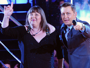 Cheryl Fergison with Brian Dowling after leaving the Celebrity Big Brother House at Elstree Studios in London.
Picture date: Friday August 24, 2012. See PA story SHOWBIZ Brother. Photo credit should read: Ian West/PA Wire