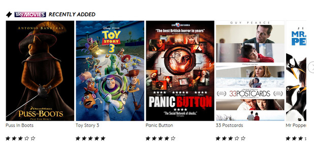 Now TV website screenshot