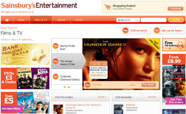 Sainsbury's digital films and TV service screenshot
