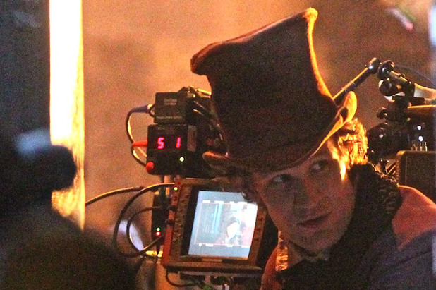 Matt Smith at the filming of the BBC Christmas Day special of Doctor Who in Bristol