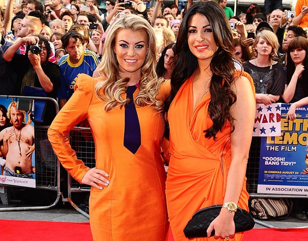 Cara Kilbey and Billi Mucklow arriving for the UK Premiere of Keith Lemon : The Film