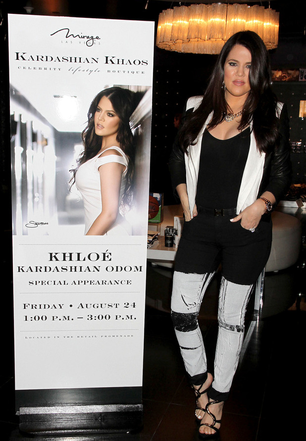 Khloe Kardashian promotes her fragrance 'Unbreakable' in Las Vegas.
