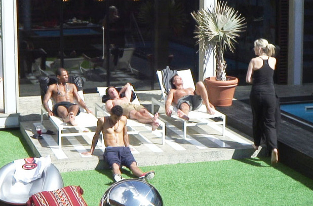 The housemates make the most of the good weather.