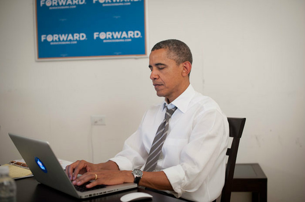 A picture of Barack Obama as posted on his official twitter account