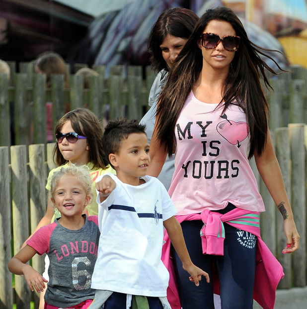 REVEAL ONLY Katie Price at Peppa Pig with her two children, Junior and Princess.