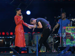 Rihanna and Coldplay's Chris Martin at the Paralympics closing ceremony