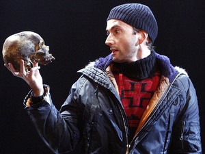 David Tennant staring as 'Hamlet' on stage in 2008