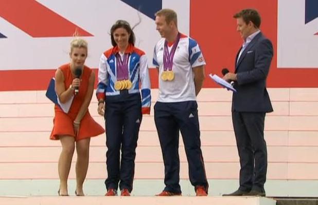 Helen Skelton accidentally flashes her knickers