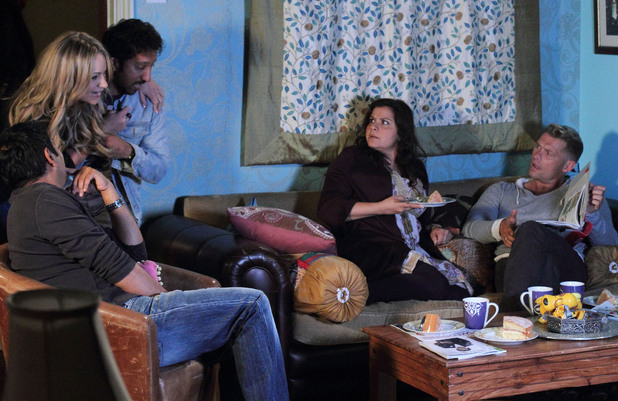 Roxy and AJ gate crash the Masoods' night in.