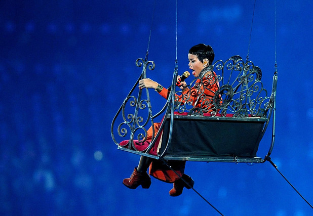Rihanna perform during the Paralympic Games closing Ceremony at the Olympic Stadium