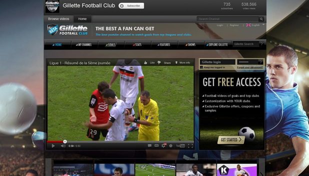 The Gillette Football Club YouTube channel - screenshot