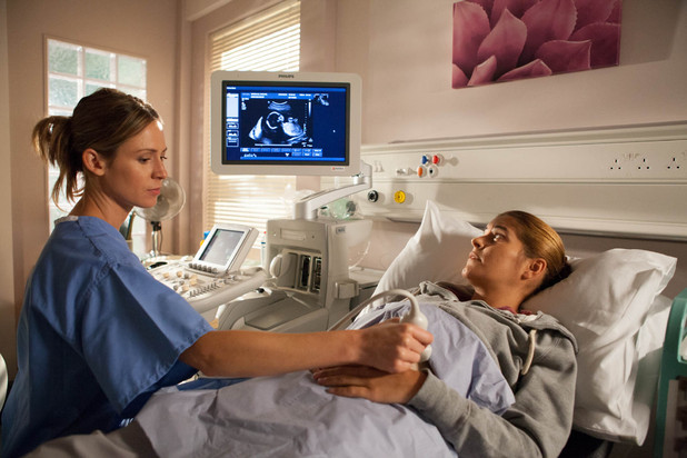 Rachel's baby scan in Emmerdale
