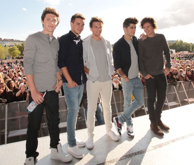 One Direction make an appearance at the Media Park in Germany.