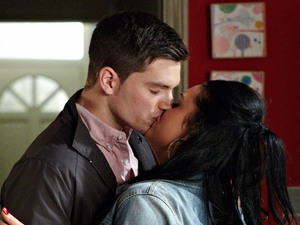 Joey Branning and Whitney Dean kiss in EastEnders