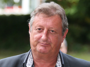 Eric Bristow, pictured with Andrew Flintoff at the funeral of darts commentator Sid Waddell, August 2012