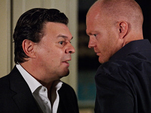 Derek is in on Max's secret and reminds him that 'they' want more money.