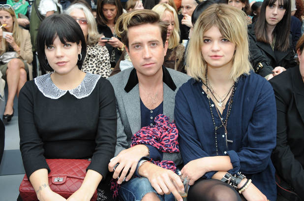 Lily Allen, NIck Grimshaw, Pixie Geldof, London Fashion Week 2010, Topshop Unique
