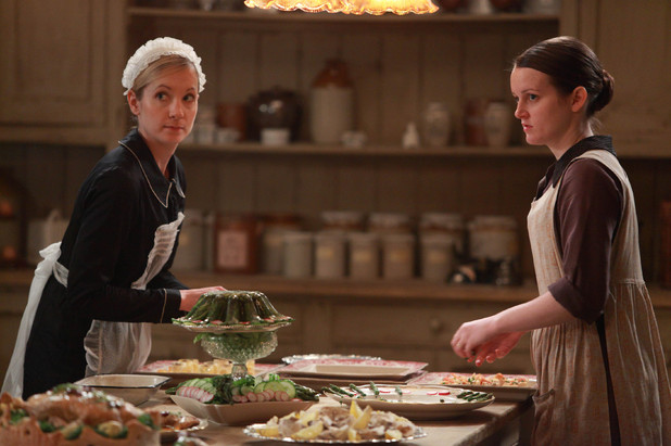Joanne Froggatt as Anna, Sophie McShera as Daisy