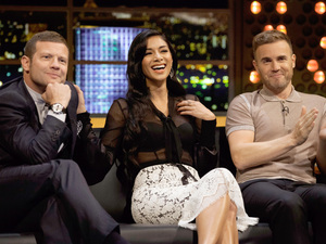 Nicole Scherzinger, Gary Barlow and Dermot O'Leary.