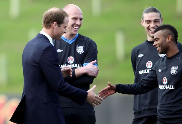 Prince William, Ashley Cole, Andy Carroll