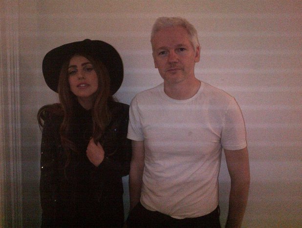 Lady GaGa and Julian Assange