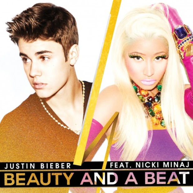 Justin Bieber and Nicki Minaj 'Beauty and a Beat' single artwork.