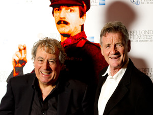 Michael Palin and Terry Jones pictured at a photocall for A Liar's Autobiography, held at the Vue Cinema, Leicester Square, as part of the BFI London Film Festival.