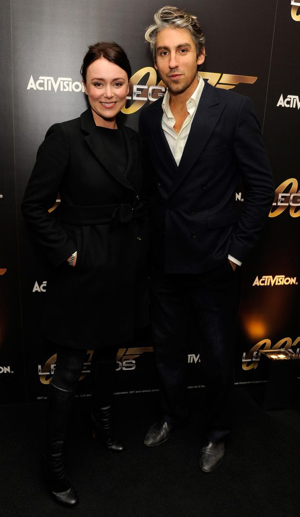George Lamb and Keeley Hawes arriving at the 007 Legends launch event