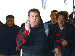 James Corden filming Paul Potts biopic