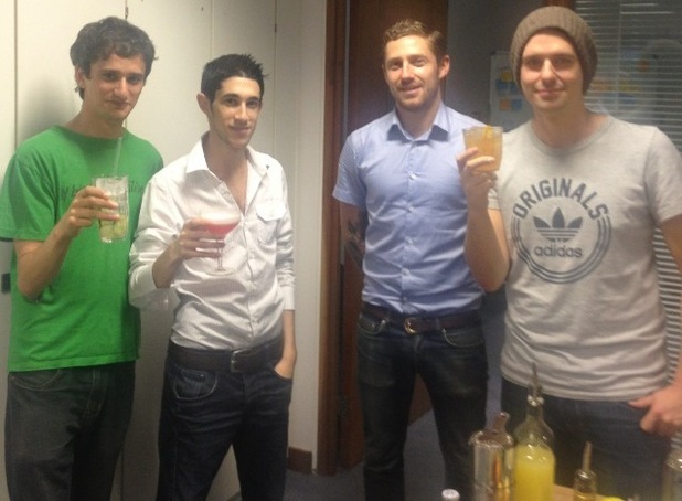 Digital Spy pose with their cocktails