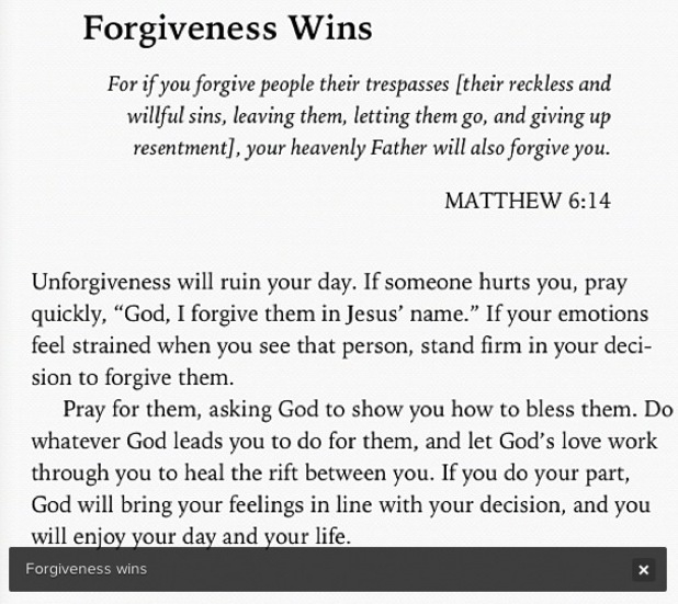 Rihanna's Instagram photo about forgiveness.
