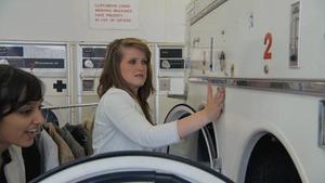 Young Apprentice series three - watch clip: The girls' team in a launderette