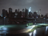 Lower Manhattan goes dark during hurricane Sandy