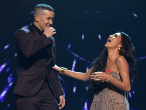 The X Factor Results Show: Jahmene learns he is through to next week.