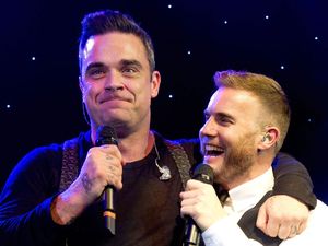 Gary Barlow and Robbie Williams at the Music Industry Trusts Award