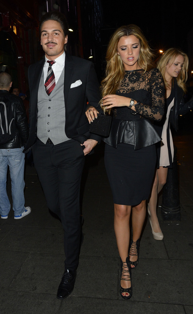 Celebrities attend an ITV2 dinner party at the W Hotel in London: Mario Falcone and Lucy Mecklenburgh