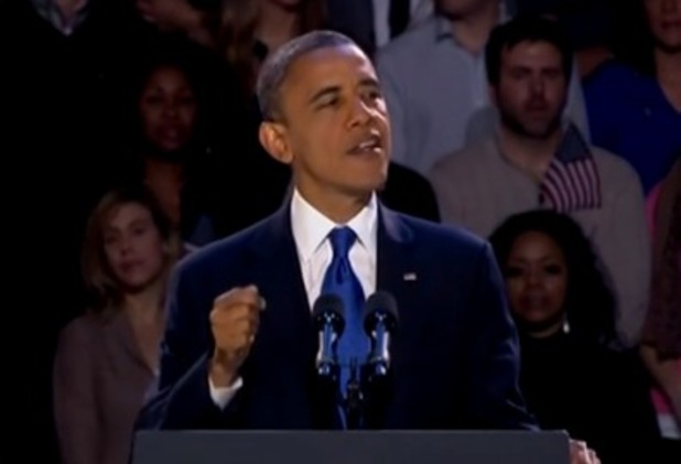 'Flag hair lady' during Obama's victory speech