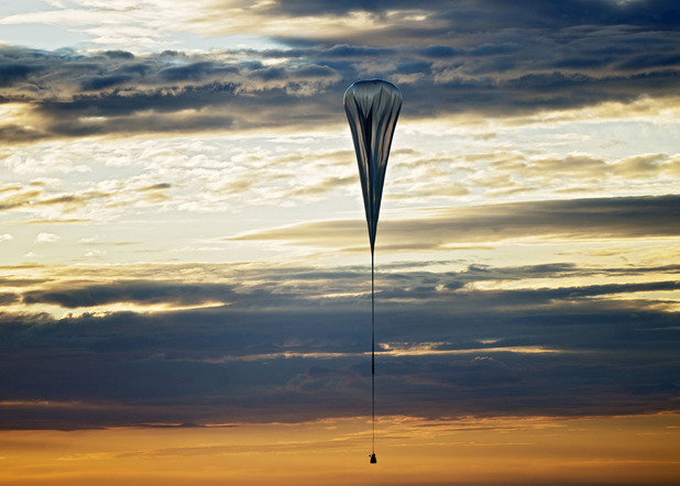 Space Dive - The balloon lifts up during the second manned test flight for Red Bull Stratos in Roswell, New Mexico, USA on July 25, 2012.