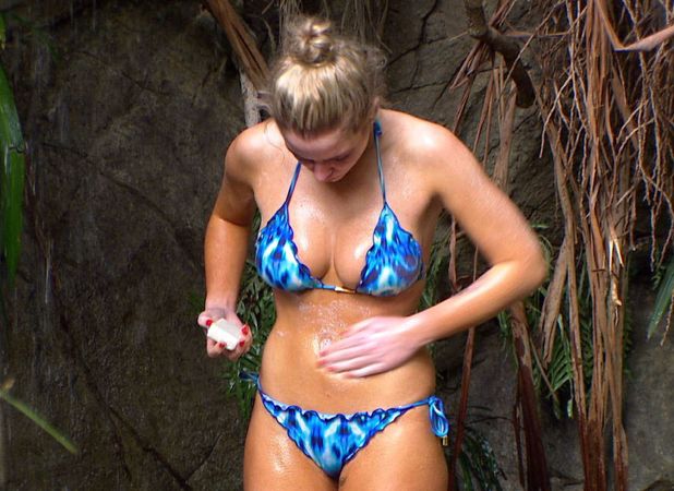 Helen Flanagan has a Myleene Klass shower in I'm A Celebrity Get Me Out Of Here 12 Nov