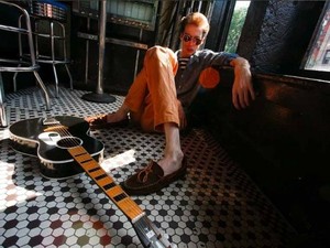 Press shot of Deerhunter and Atlas Sound's Bradford Cox, as photographed by Mick Rock for record label 4AD