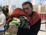 8018: Simon emerges at the airport after going missing to say a final goodbye to Peter
