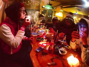 Chris Brown smoking cannabis as posted on Instagram