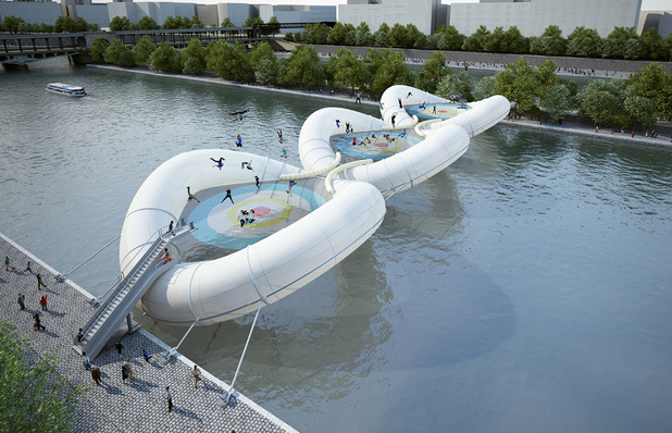 Trampoline bridge